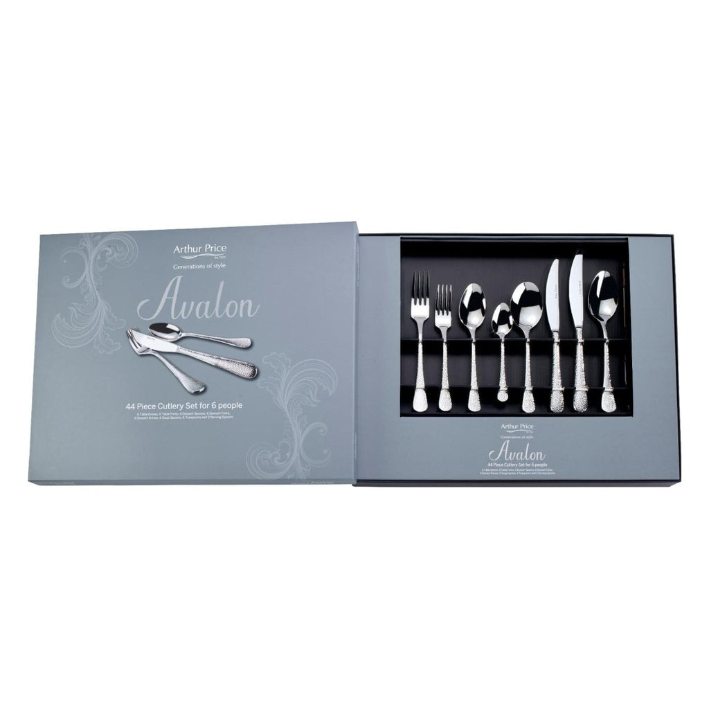 Arthur Price 'Avalon' stainless steel 44 piece 6 person gift boxed cutlery set - Beales department store