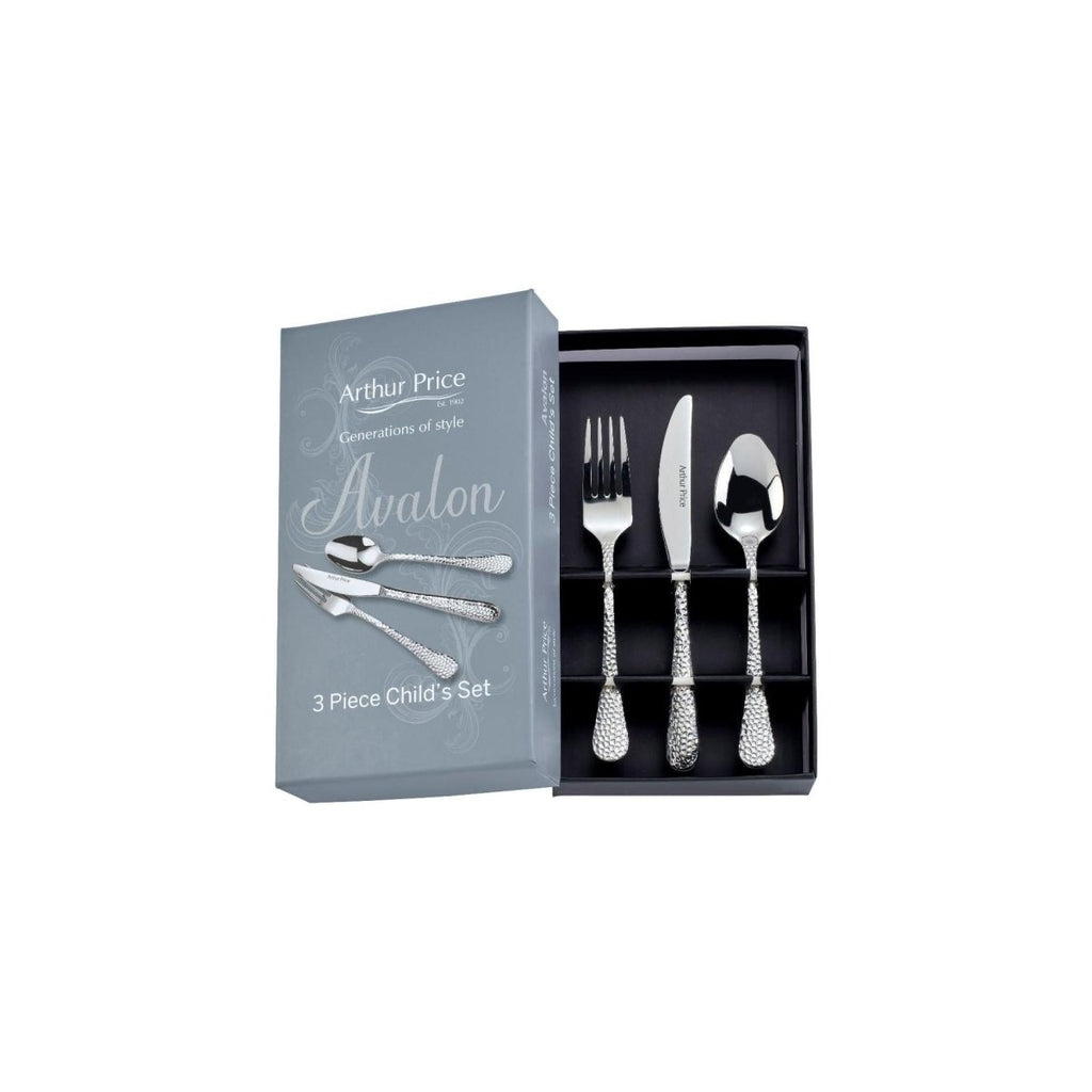 Arthur Price 'Avalon' stainless steel gift boxed 3 piece child cutlery set - Beales department store