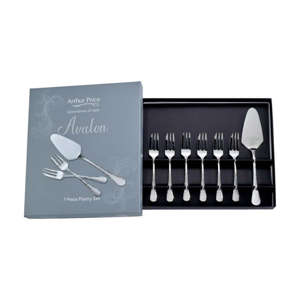 Arthur Price 'Avalon' stainless steel gift boxed 7 piece pastry set - Beales department store