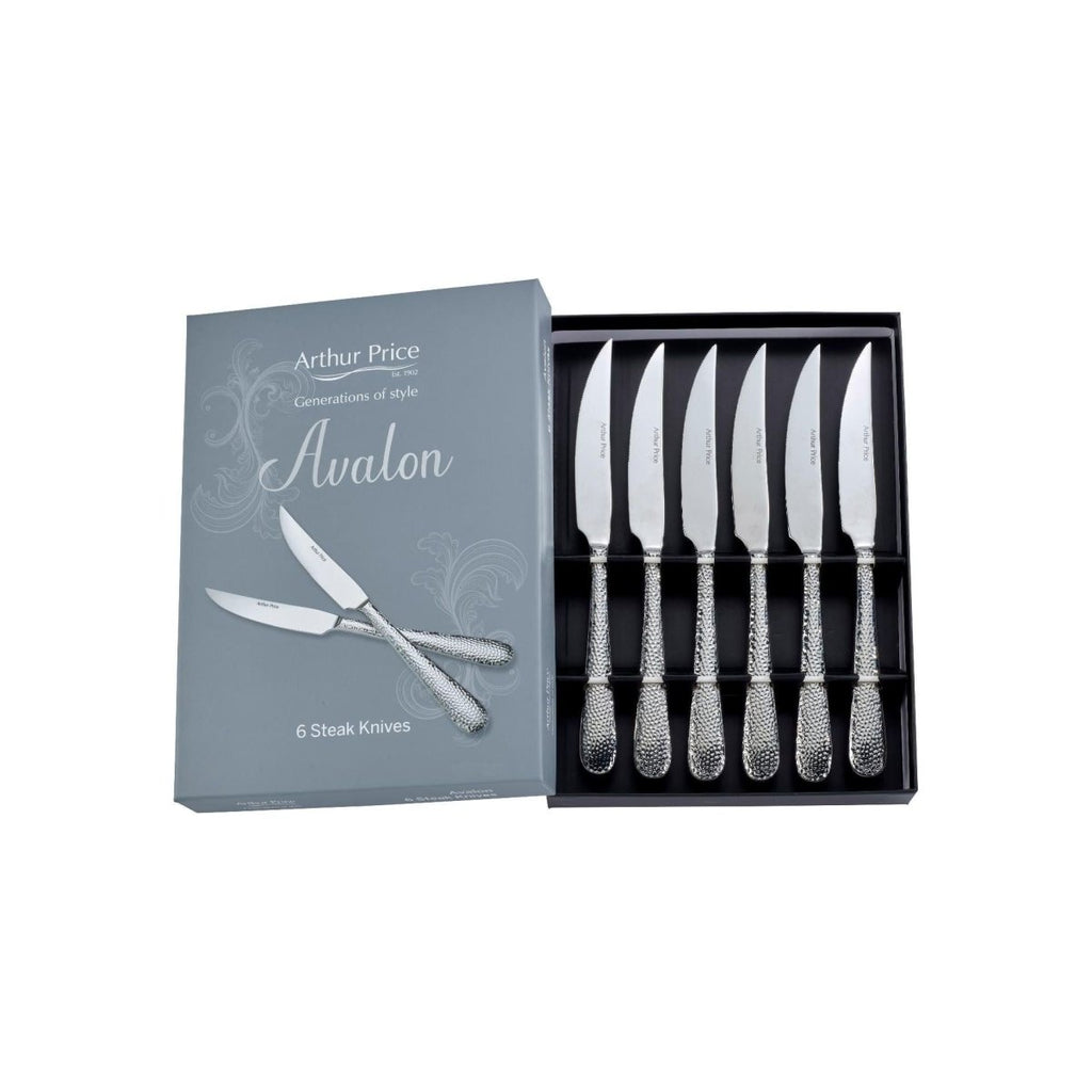 Arthur Price 'Avalon' stainless steel gift boxed cutlery set of 6 steak knives - Beales department store