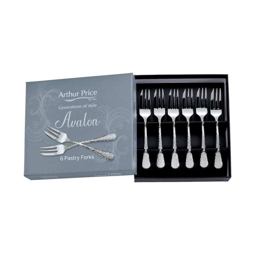 Arthur Price 'Avalon' stainless steel gift boxed set of 6 pastry forks - Beales department store