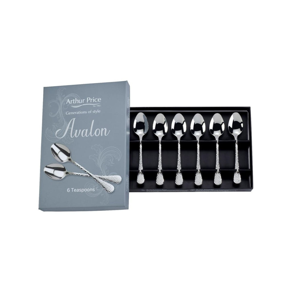 Arthur Price 'Avalon' stainless steel gift boxed set of 6 tea spoons - Beales department store