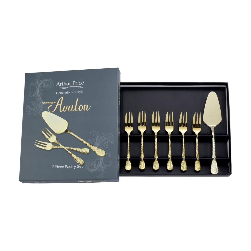 Arthur Price 'Champagne Avalon' stainless steel gift boxed 7 piece pastry set - Beales department store