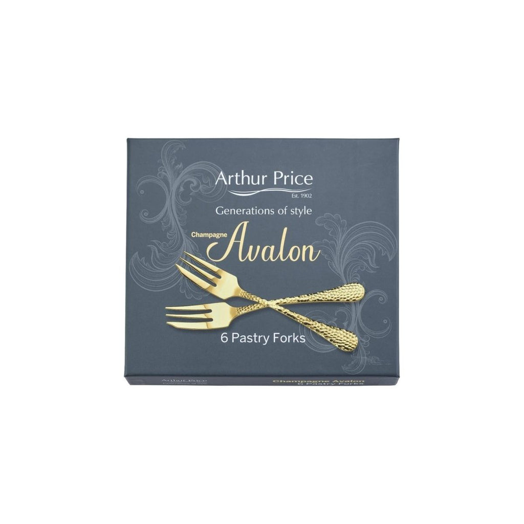 Arthur Price 'Champagne Avalon' stainless steel gift boxed set of 6 pastry forks - Beales department store