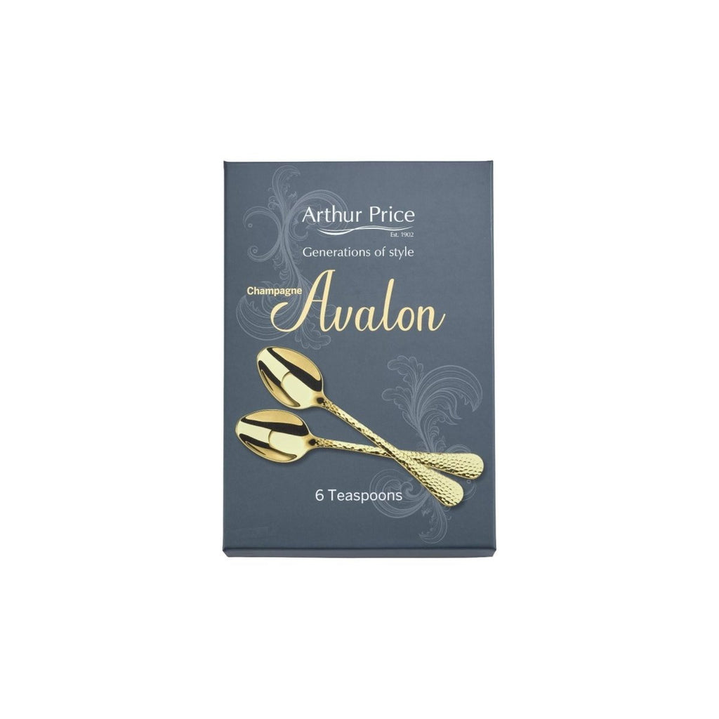 Arthur Price 'Champagne Avalon' stainless steel gift boxed set of 6 tea spoons - Beales department store