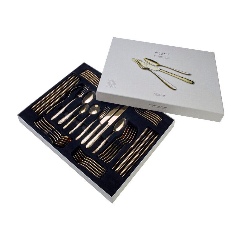 Arthur Price 'Champagne Mirage' Stainless Steel 44 Piece 6 Person Boxed Cutlery Set - Beales department store