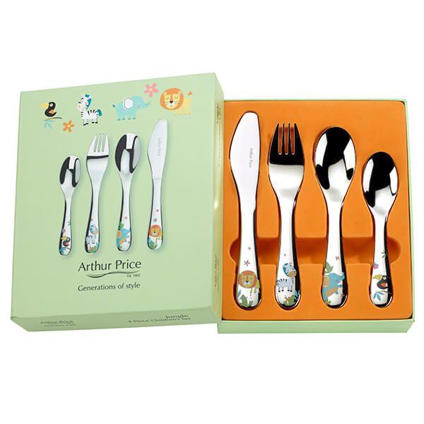 Arthur Price 'Jungle' 4 Piece Children's Gift Boxed Cutlery Set - Beales department store