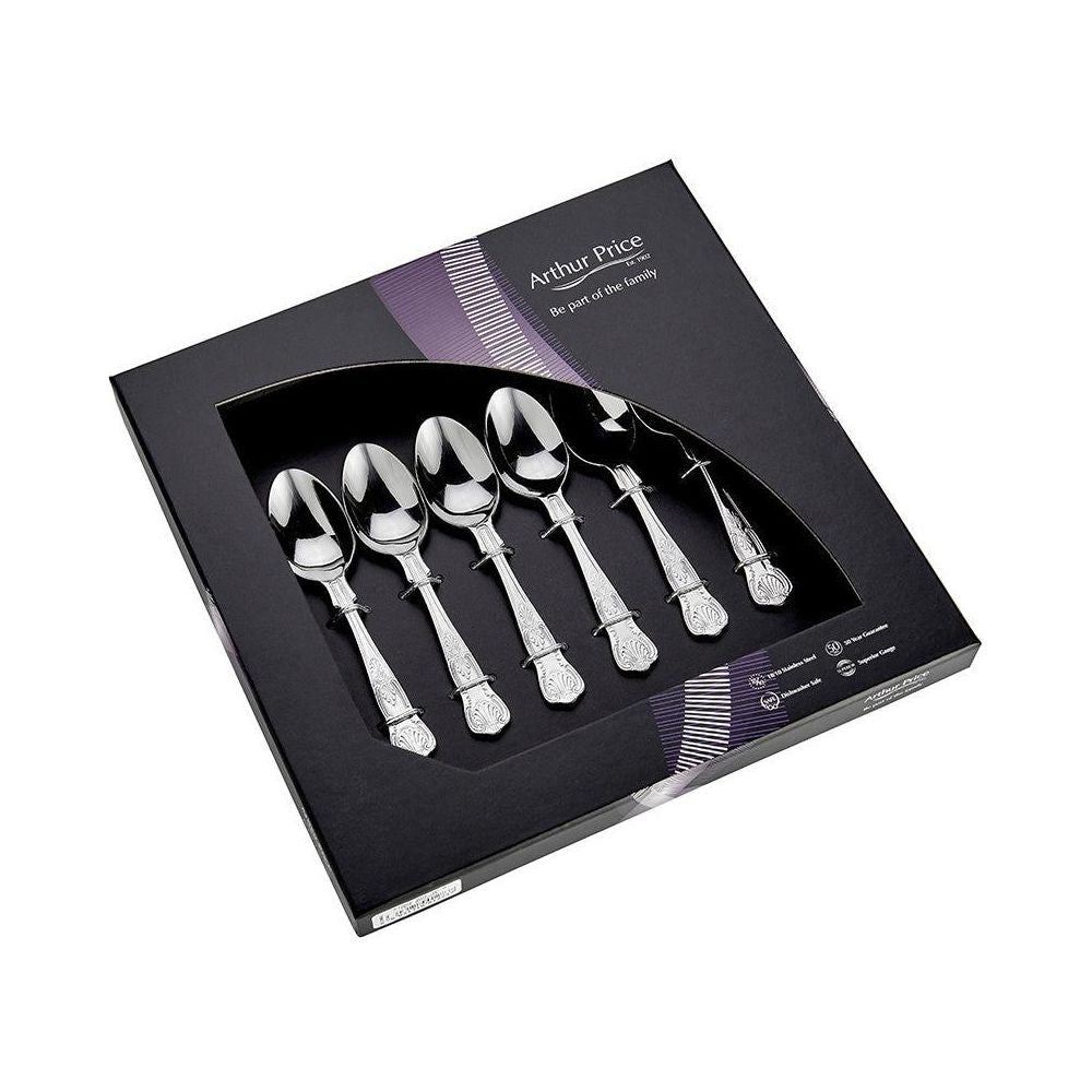 Arthur Price Kings 18/10 Box of 6 Tea Spoons - Beales department store