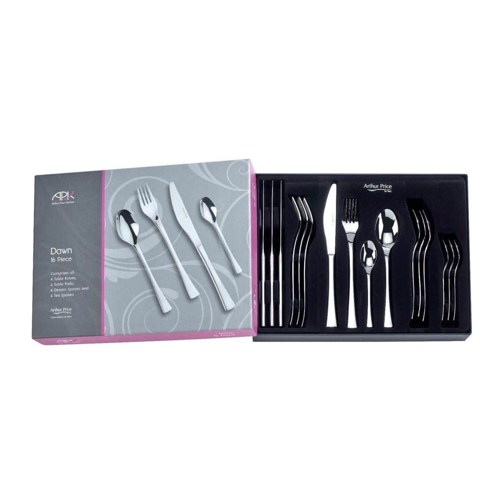 Arthur Price Kitchen range 'Dawn' 18/10 stainless steel 16 piece 4 person boxed cutlery set for luxu - Beales department store