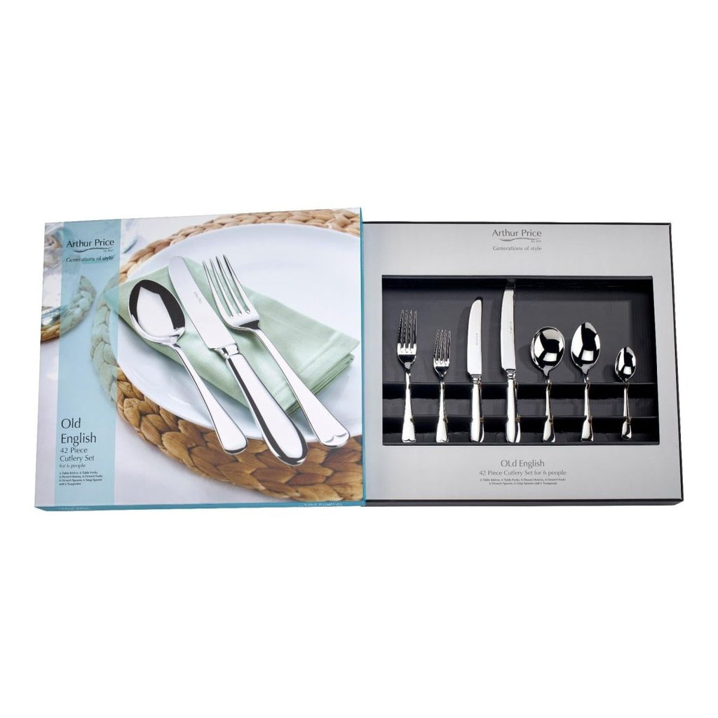 Arthur Price 'Old English' Stainless Steel 42 Piece 6 Person Boxed Cutlery Set - Beales department store