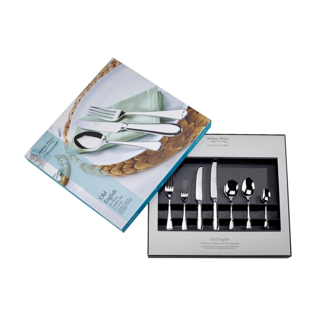 Arthur Price 'Old English' Stainless Steel 42 Piece 6 Person Boxed Cutlery Set - Beales department store