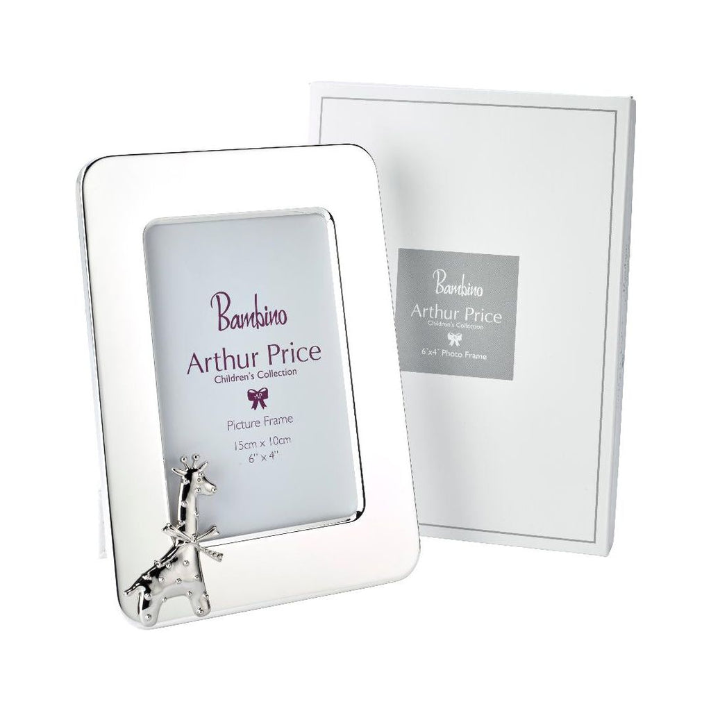 Arthur Price Silver Plated Childrens Gift 6" X 4" Giraffe Frame Portrait - Beales department store