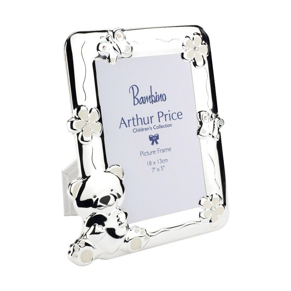 Arthur Price Silver Plated Childrens gift 7" x 5" Teddy Photo Frame - Beales department store