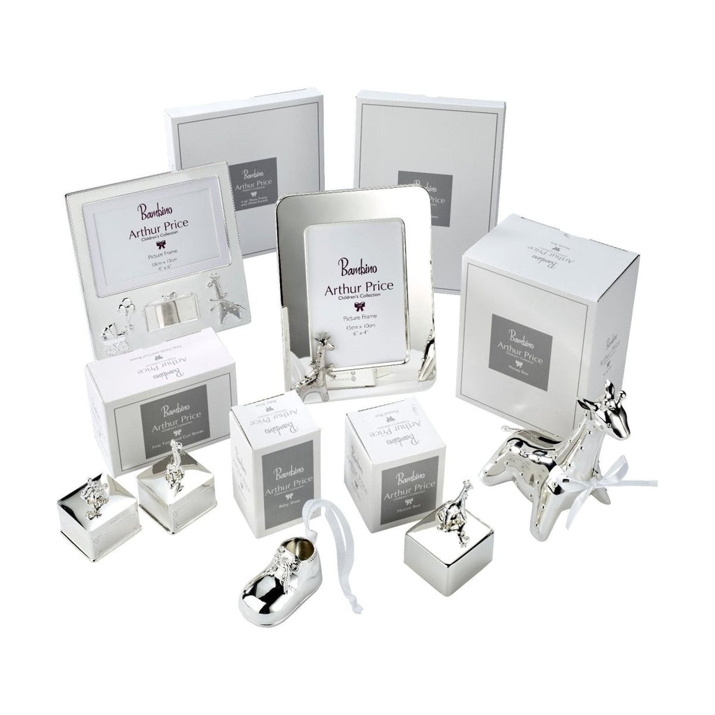 Arthur Price Silver Plated Childrens Gift Giraffe First Tooth Box And First Curl Box - Beales department store