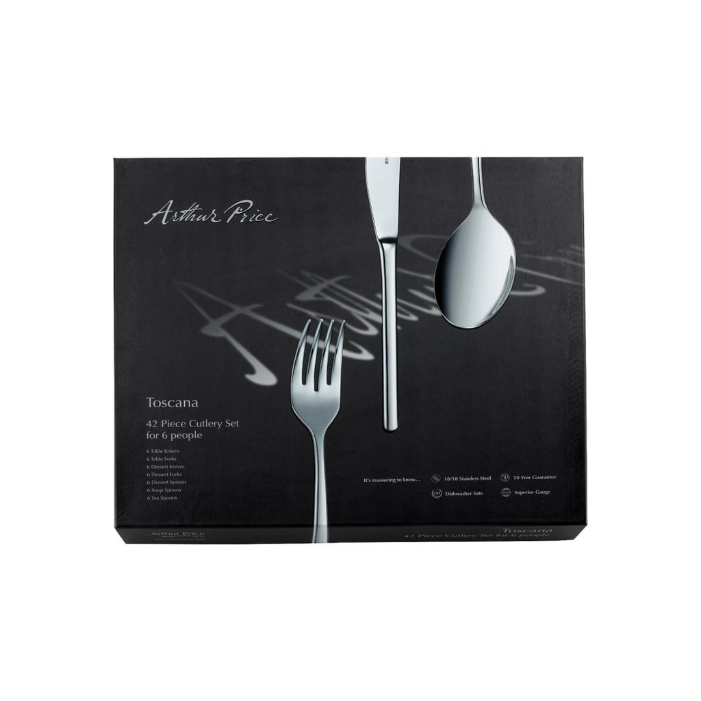 Arthur Price 'Toscana' Stainless Steel 42 piece 6 person boxed cutlery set - Beales department store