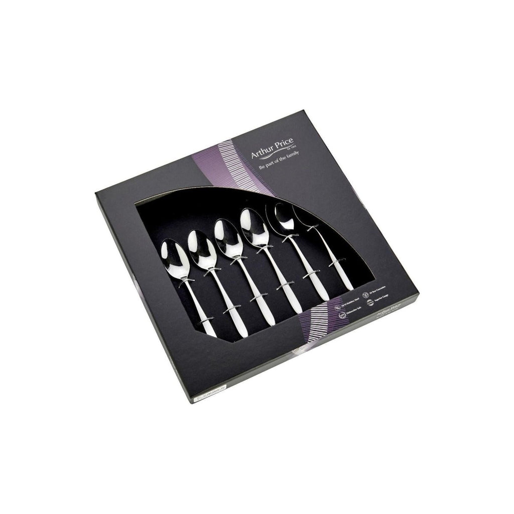 Arthur Price Willow Stainless Steel Box of 6 Tea Spoons - Beales department store