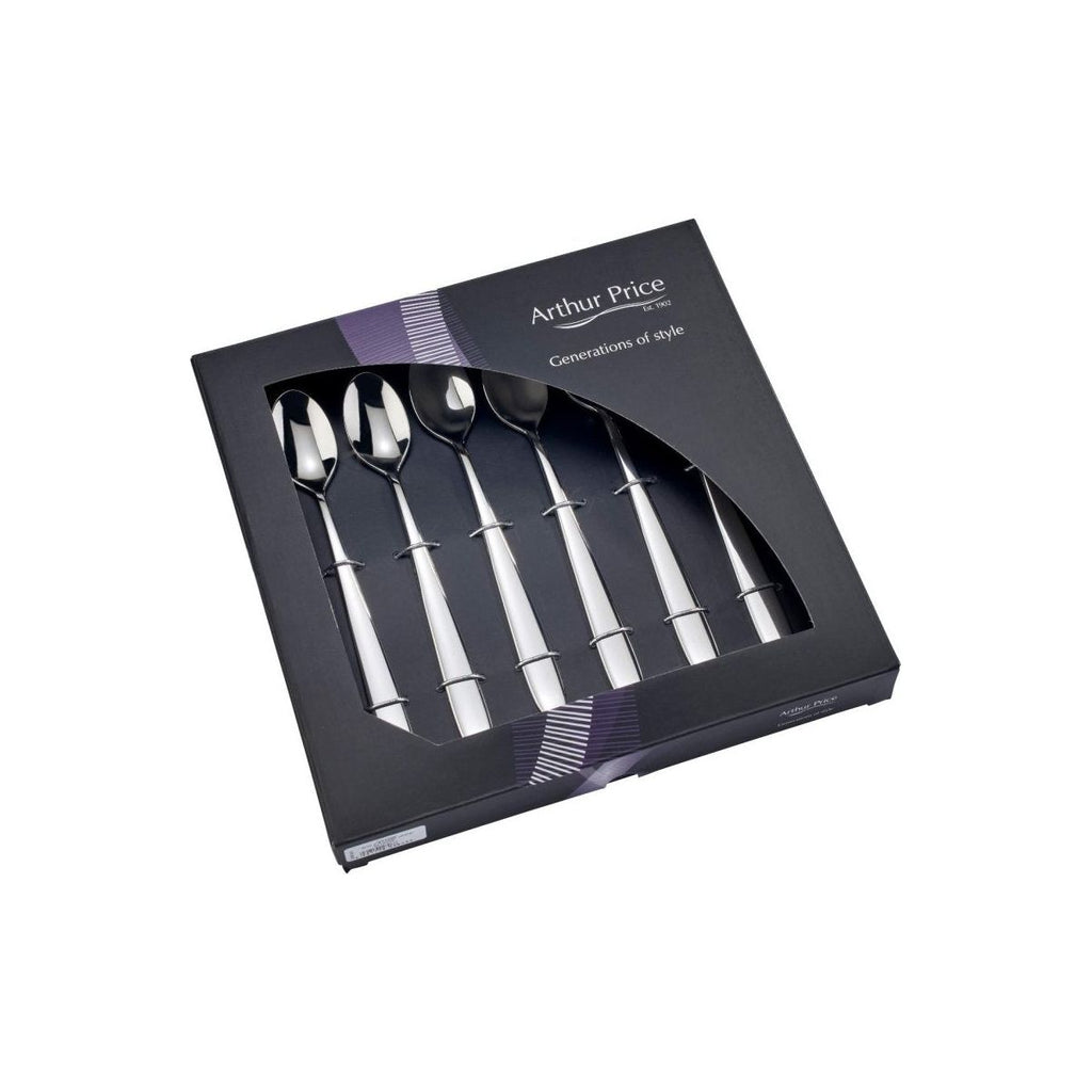 Arthur Price 'Willow' Stainless Steel gift boxed cutlery set of 6 Long Drink Spoons - Beales department store