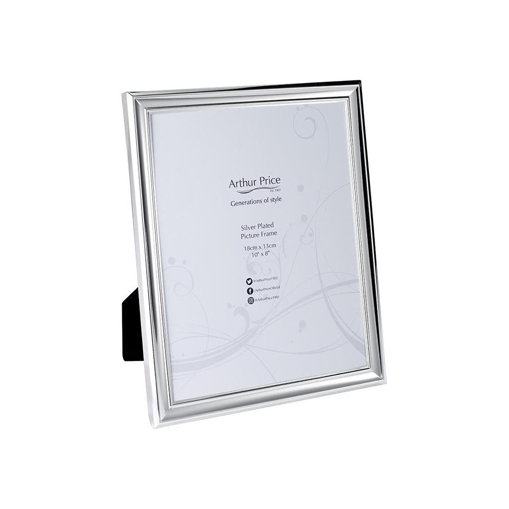 Arthur Price XEPFAD03 'Art Deco' luxury Silver Plated picture frame holds 10" x 8" photograph - Beales department store