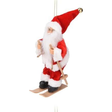 ATK000040 Mini Santa Claus Hangdeco 18cm Skis - Beales department store