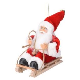 ATK000040 Mini Santa Claus Hangdeco 18cm Sledge - Beales department store