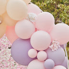 Luxe Pink, Lilac & Grey Balloon Arch with Hydrangeas- 5 Inner Pack