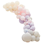 Luxe Pink, Lilac & Grey Balloon Arch with Hydrangeas- 5 Inner Pack