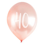 Rose Gold 40th Milestone Balloons - 12" Latex (5pk)