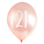 Rose Gold 21st Milestone Balloons - 12" Latex (5pk)