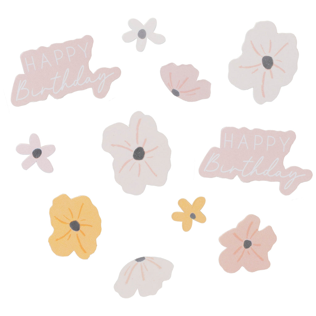 Floral Happy Birthday Confetti