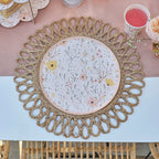 Pink Floral Paper Plates- 5 Inner Pack