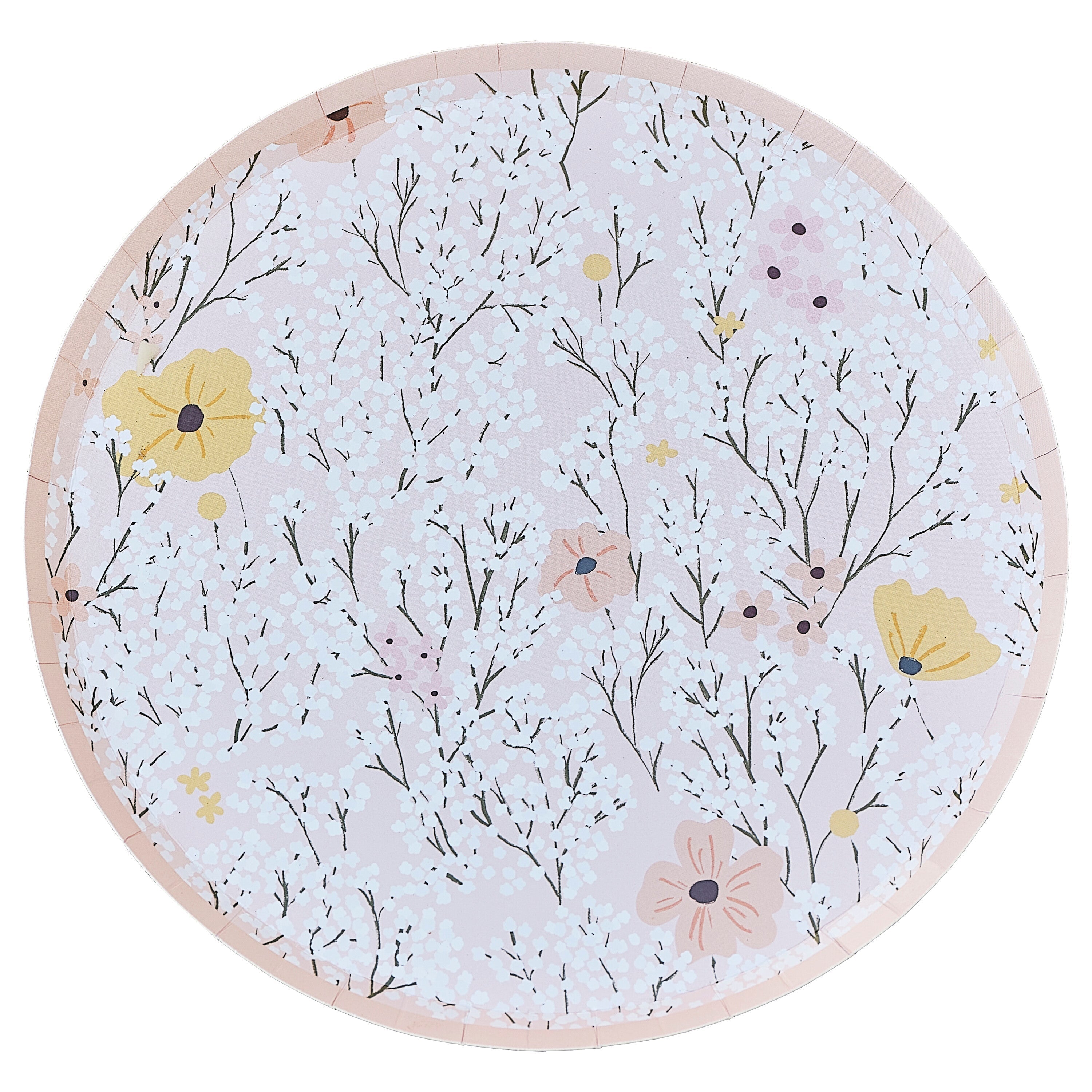 Pink Floral Paper Plates- 5 Inner Pack