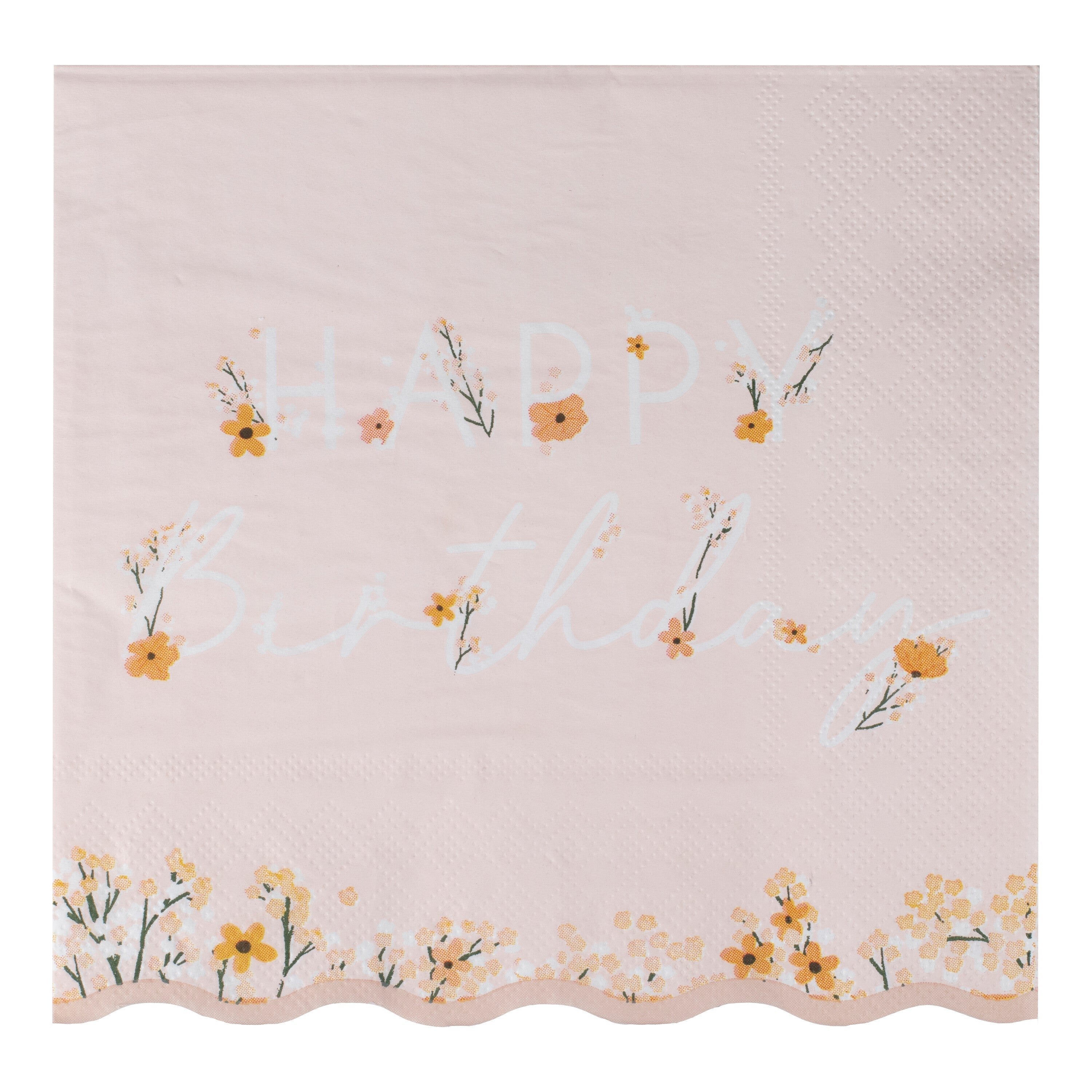 Pink Floral Birthday Napkins- 5 Inner Pack