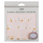 Pink Floral Birthday Napkins- 5 Inner Pack