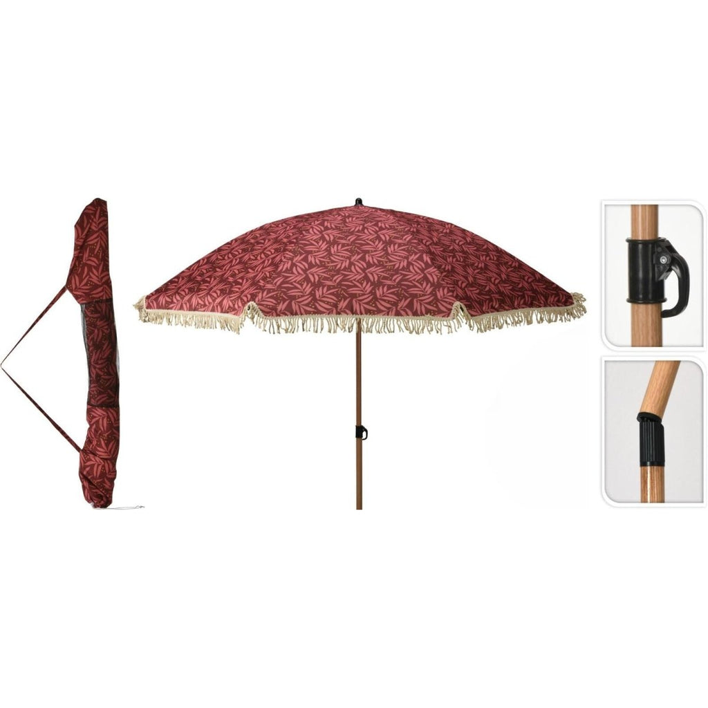 Beach Umbrella 200cm - Red - Beales department store