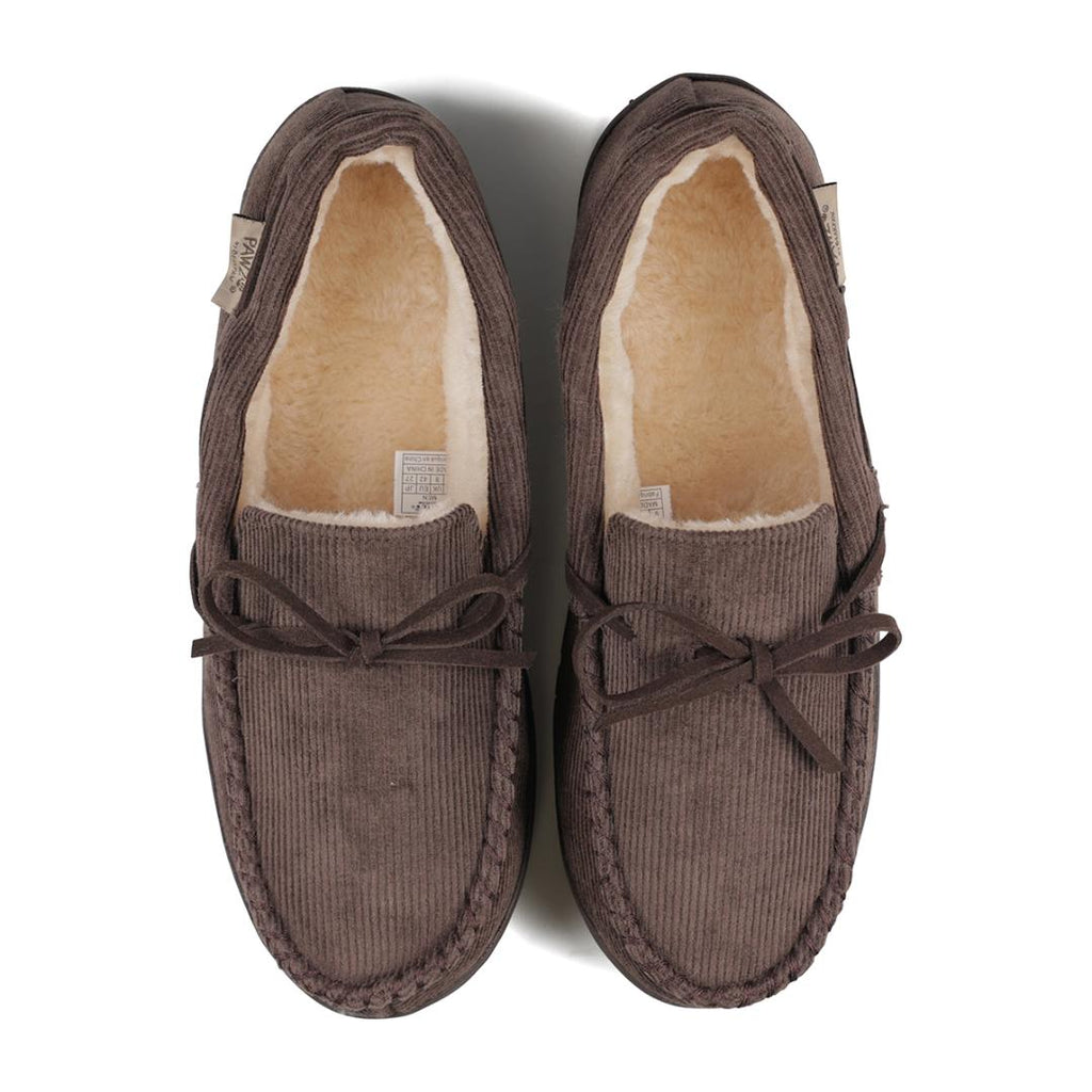 Bearpaw BP00443 Rob Slippers - Brown Corduroy - Beales department store