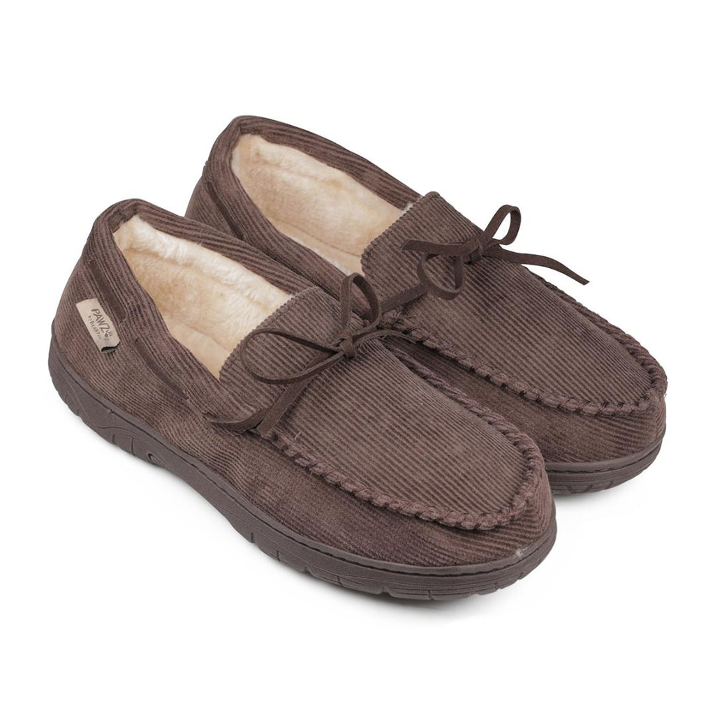 Bearpaw BP00443 Rob Slippers - Brown Corduroy - Beales department store