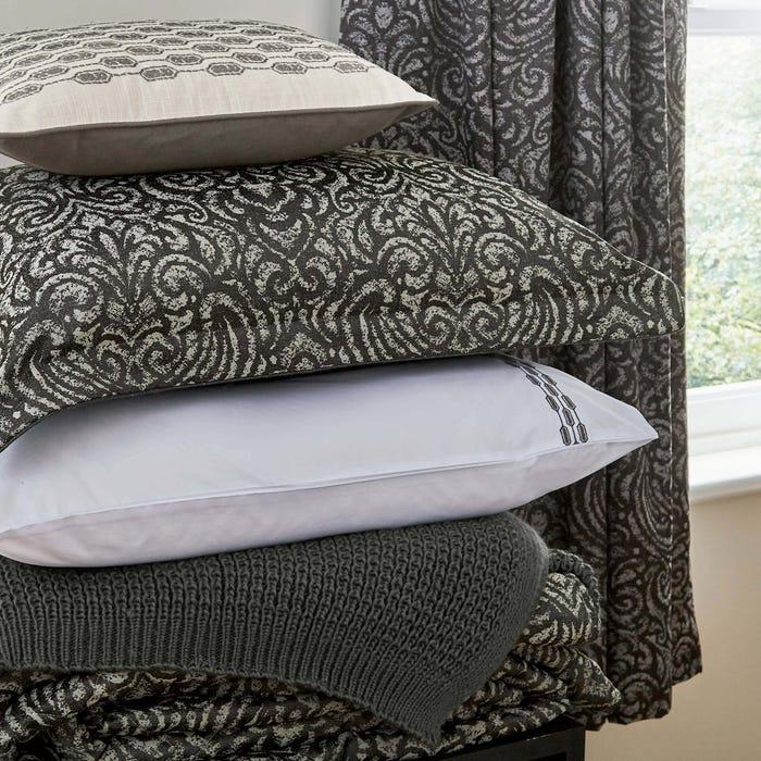 Bedeck 1951 Nura Standard Pillowcase - Charcoal - Beales department store