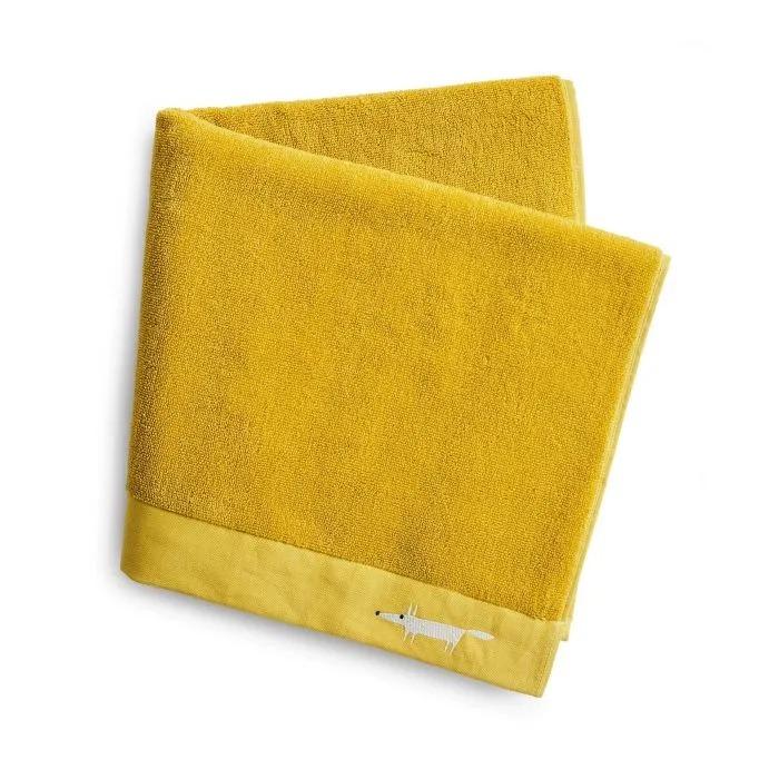 Bedeck Mr Fox Embroidered Towel – Mustard - Beales department store
