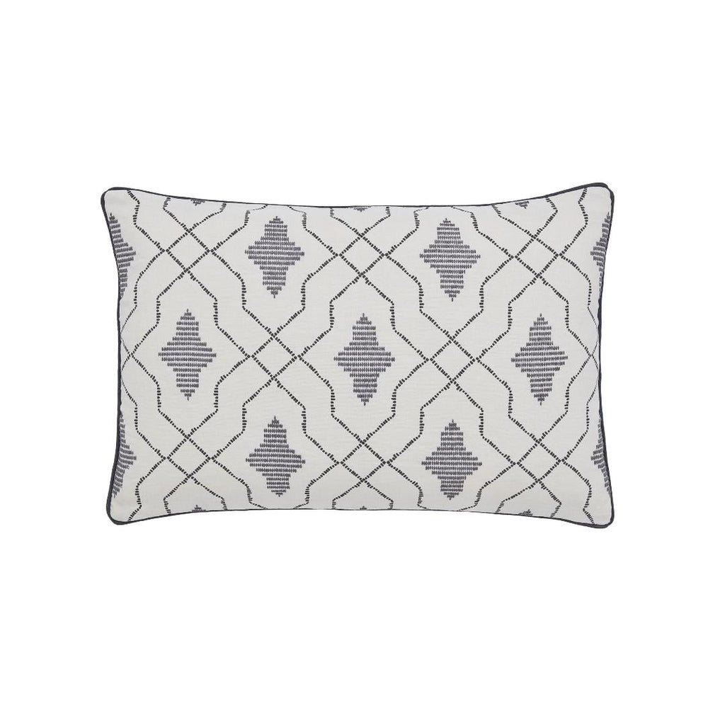 Bedeck Of Belfast Dhaka Cushion 60cm x 40cm - Charcoal - Beales department store