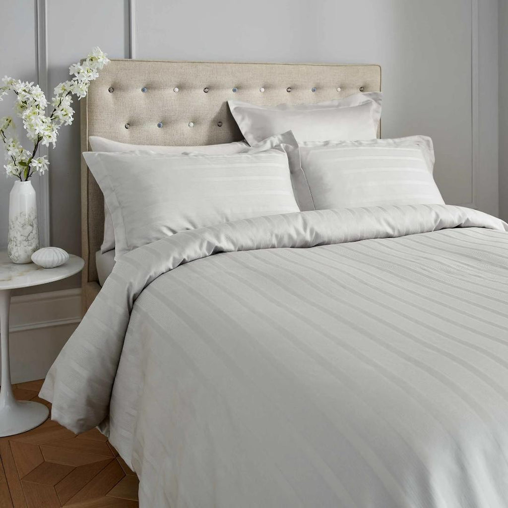 Bedeck of Belfast Fine Linens Moto Duvet Cover Set - Silver - Beales department store