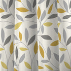 Beechwood Ochre Leaf Trail Eyelet Curtains