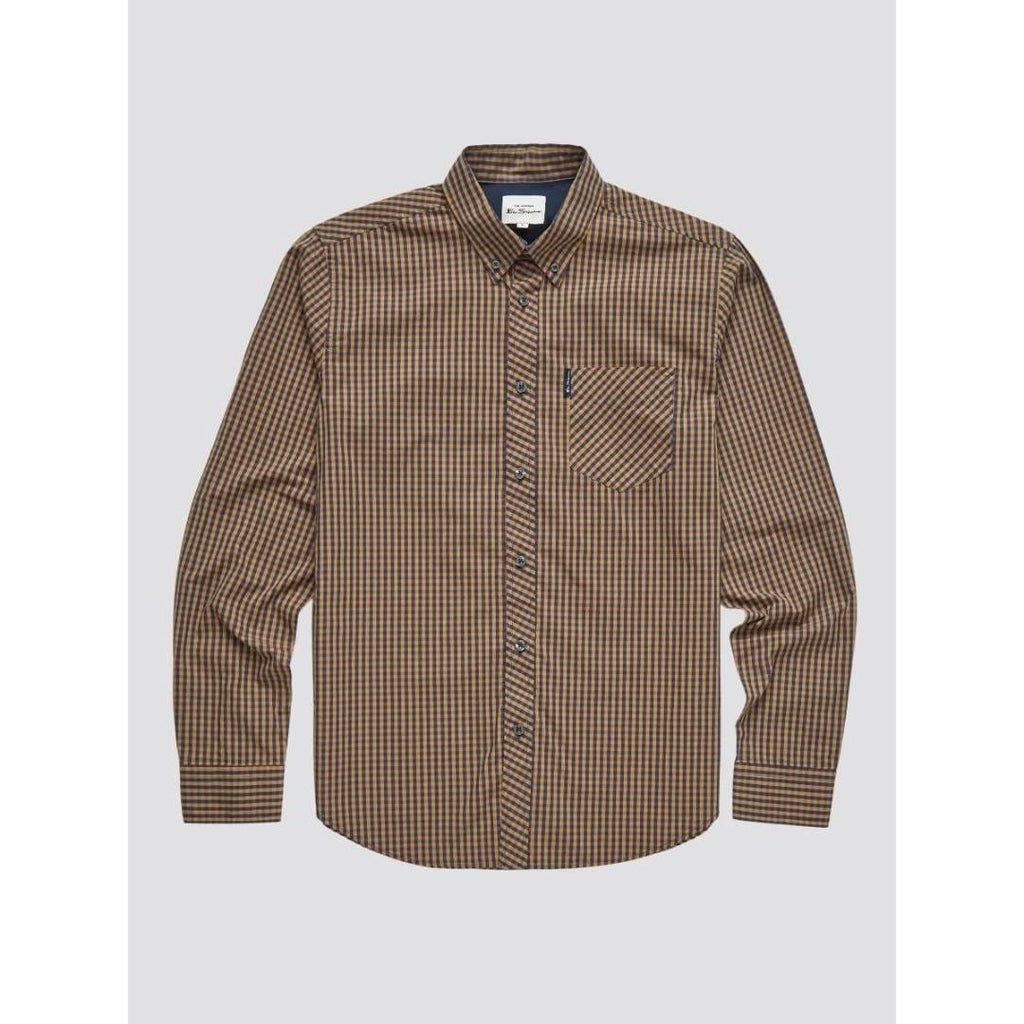 Ben Sherman Long Sleeve Shirt - Ochre - Beales department store