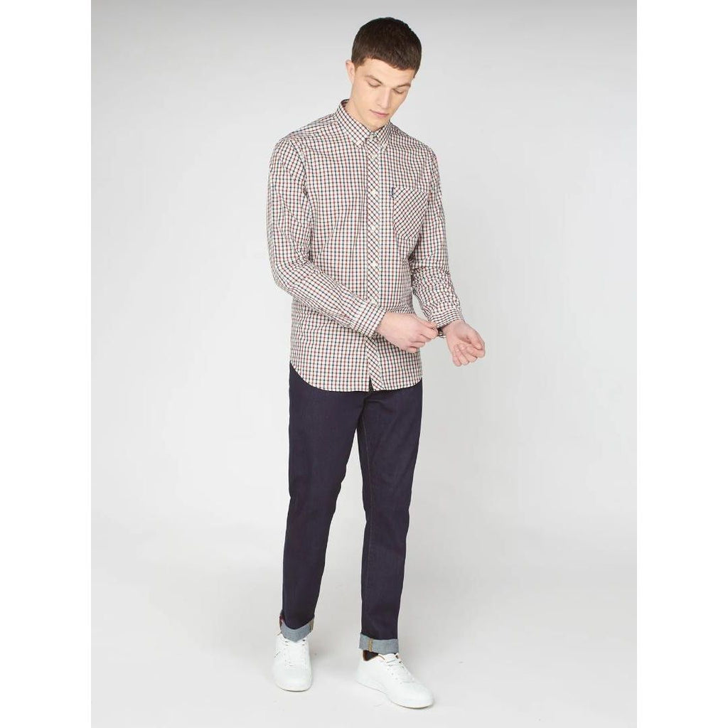 Ben Sherman Signature House Check Casual Shirt - Red - Beales department store