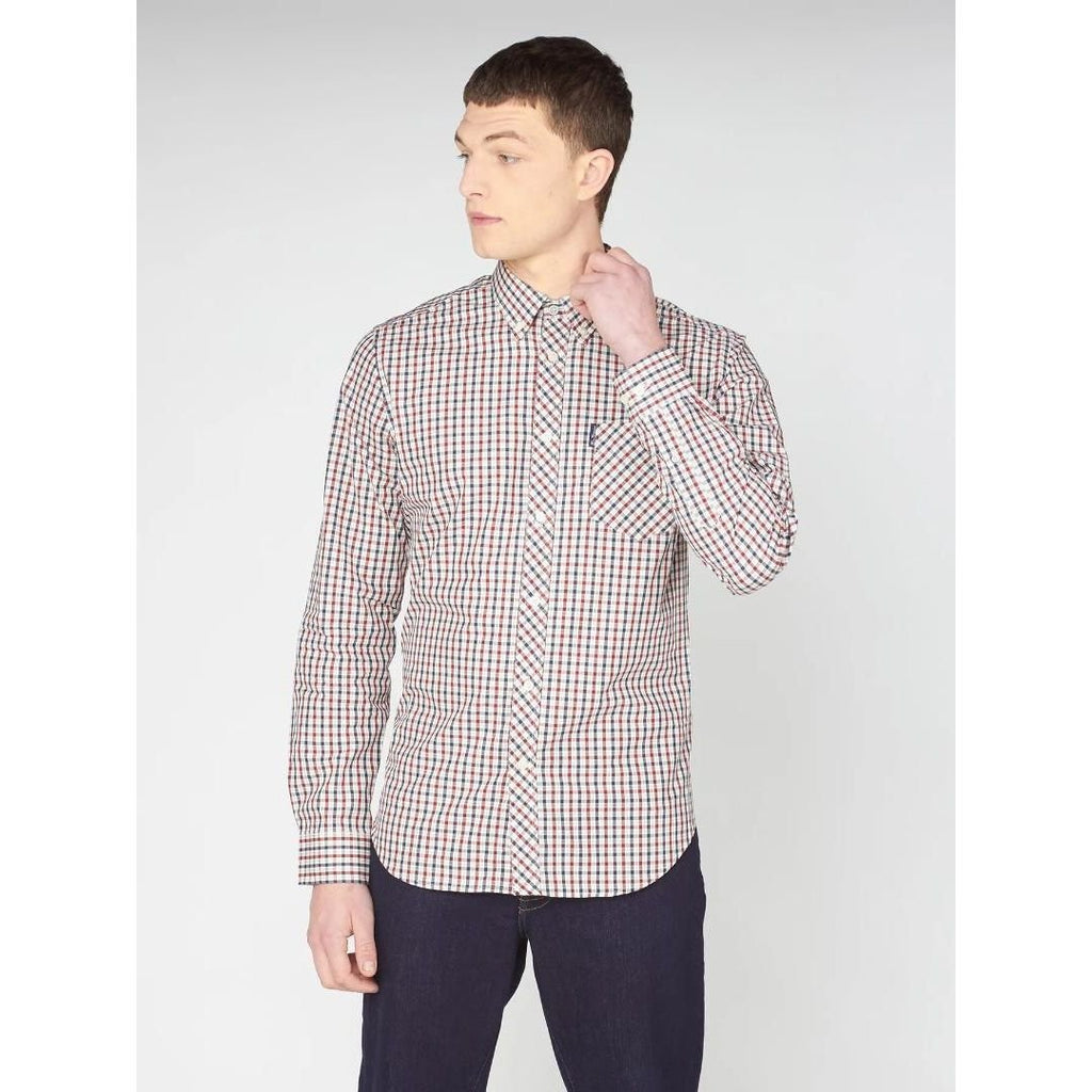 Ben Sherman Signature House Check Casual Shirt - Red - Beales department store