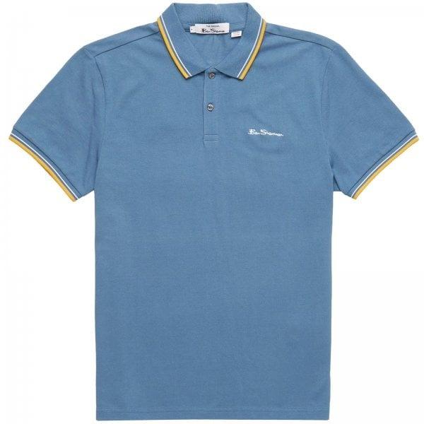 Ben Sherman Signature Tipped Polo - Blue Shadow - Beales department store
