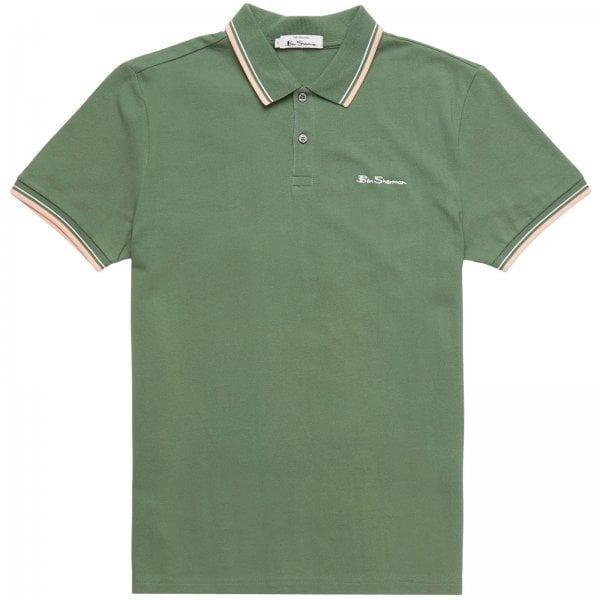 Ben Sherman Signature Tipped Polo - Rich Fern - Beales department store