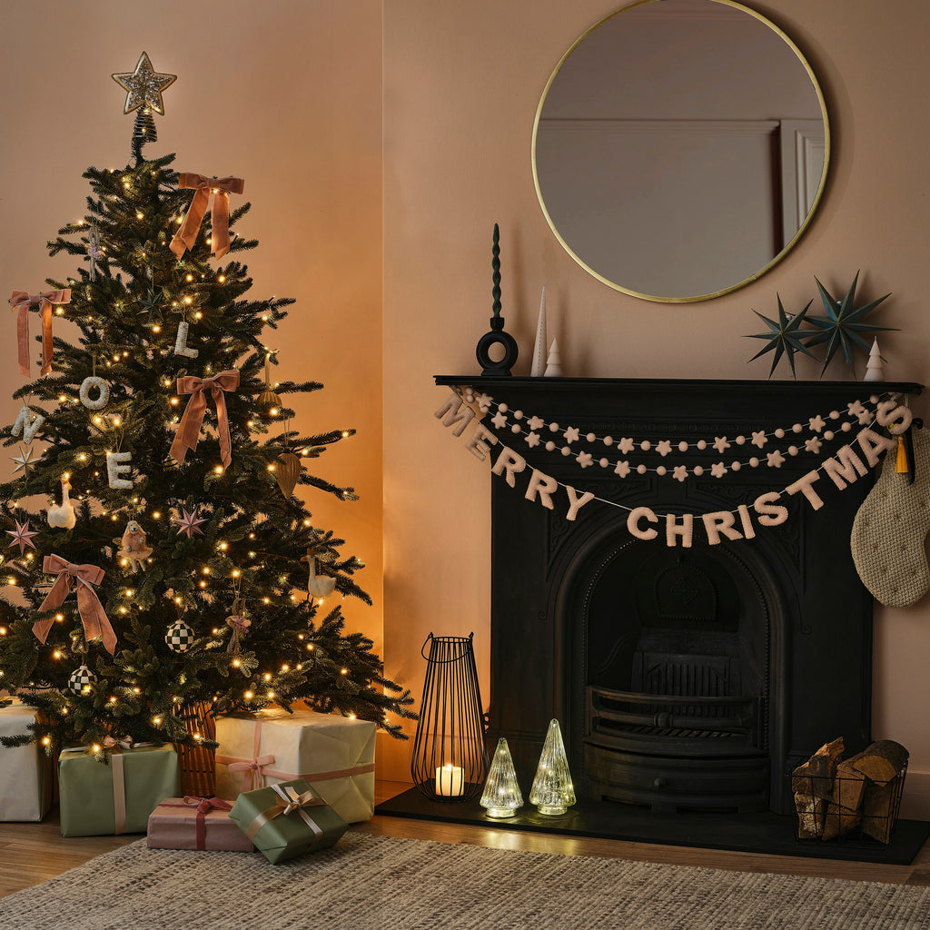 Blush Pink Felt Merry Christmas Bunting