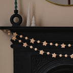 Blush Pink Felt Star and Bead Christmas Garland- 5 Inner Pack