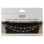 Blush Pink Felt Star and Bead Christmas Garland- 5 Inner Pack