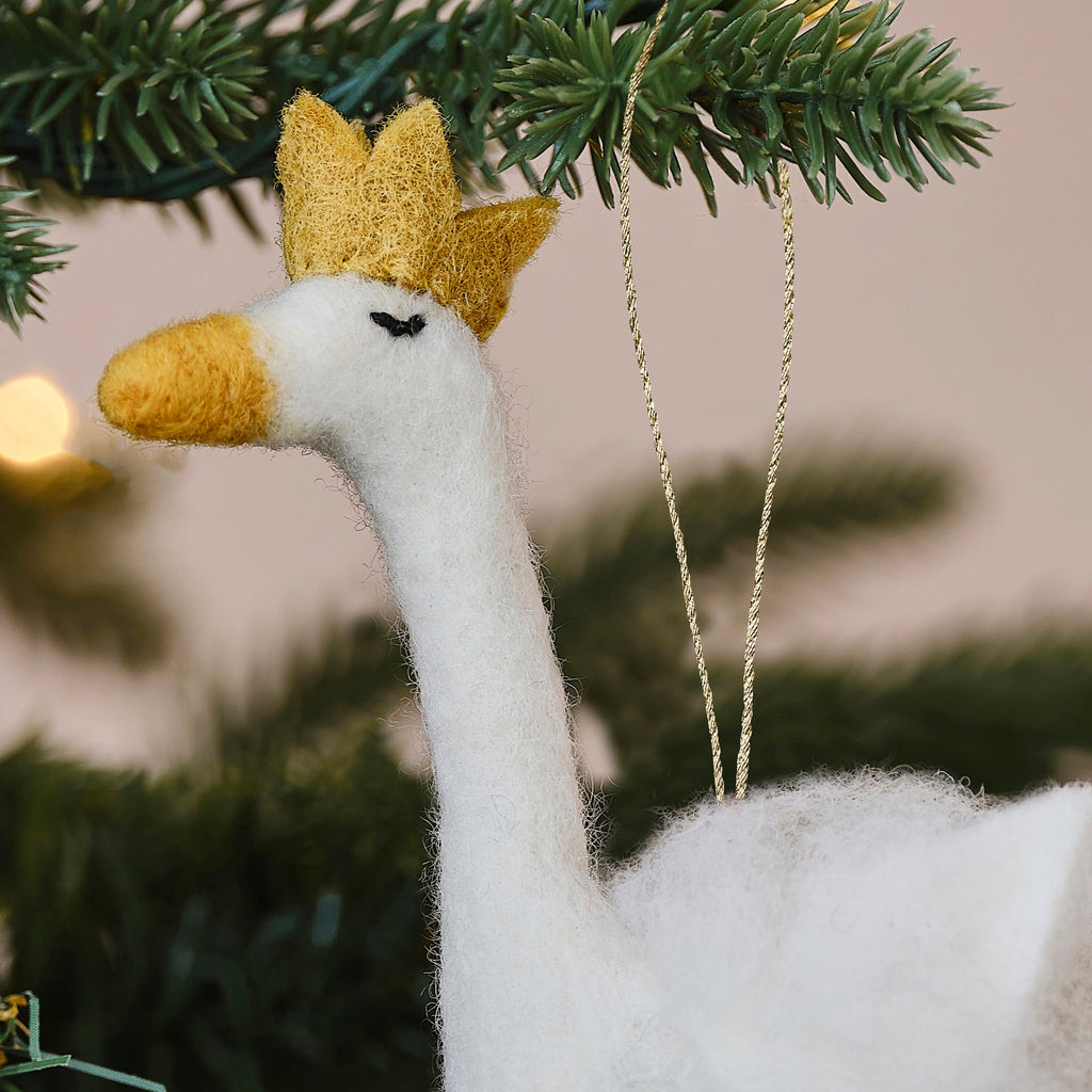Felt Swan Christmas Tree Decoration- 12 Inner Pack